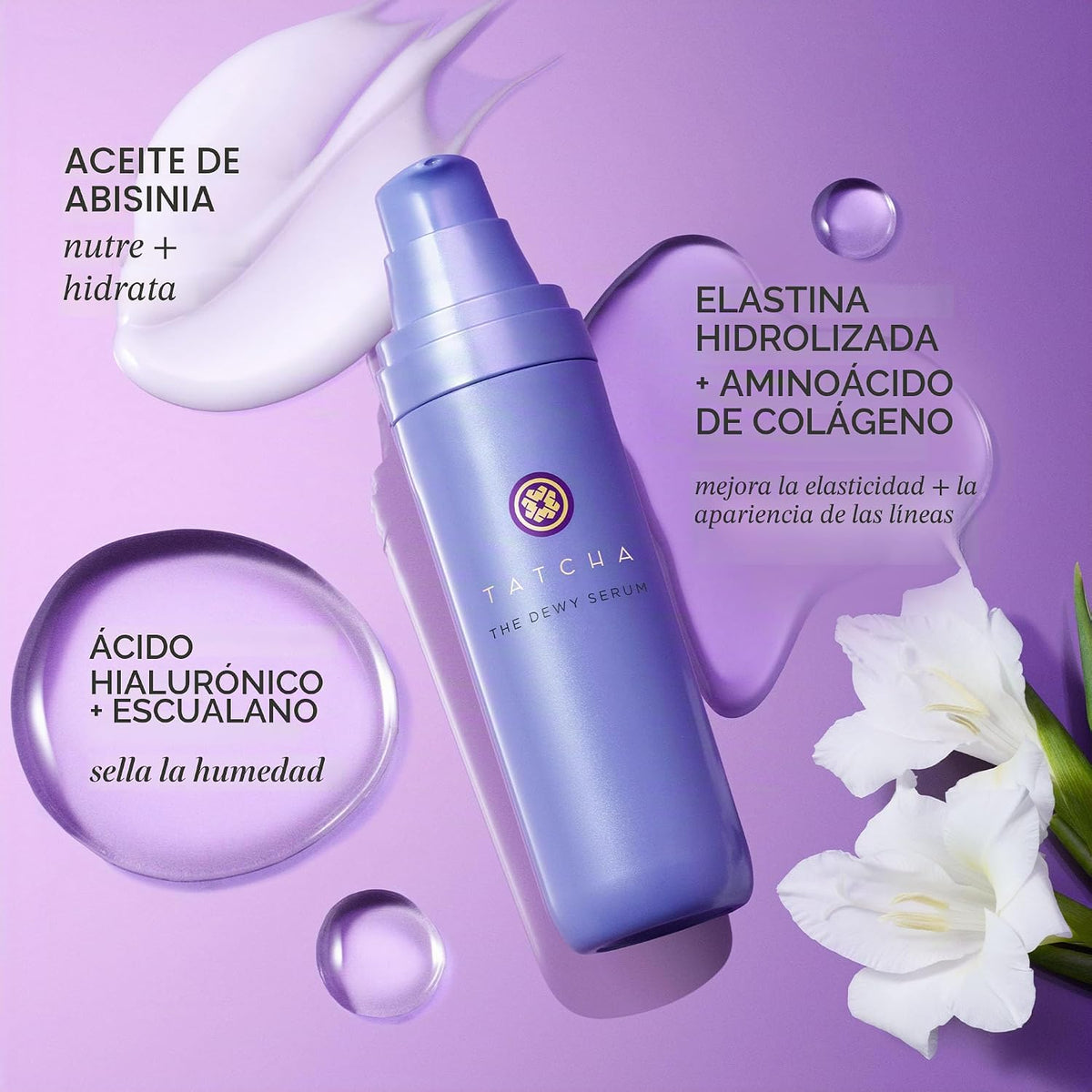 TATCHA The Dewy Serum, ácido hialurónico y colágeno Aminoácido Suero