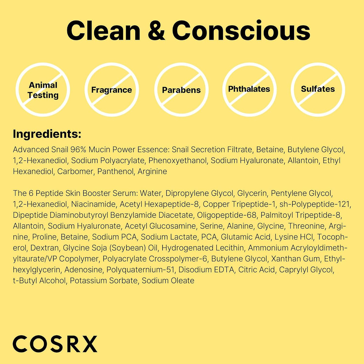 COSRX Snail Mucin - Juego de refuerzo de péptidos al 96%, set de re...