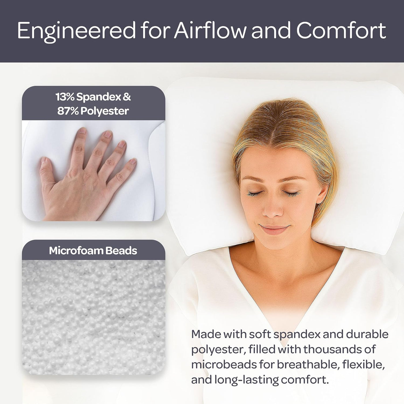 Remedy, almohada con relleno microgranulado | Cojín ergonómico mold...