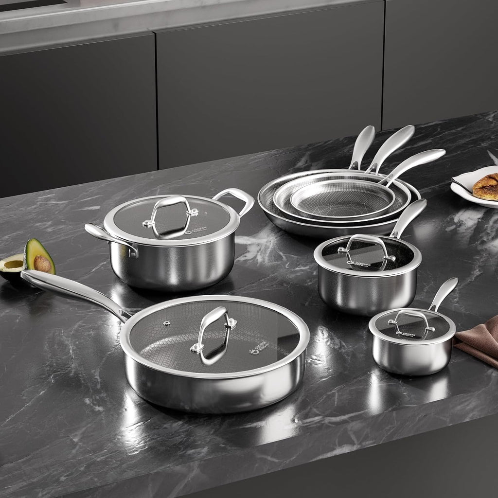 COOKER KING Juego de utensilios de cocina de acero inoxidable, jueg...