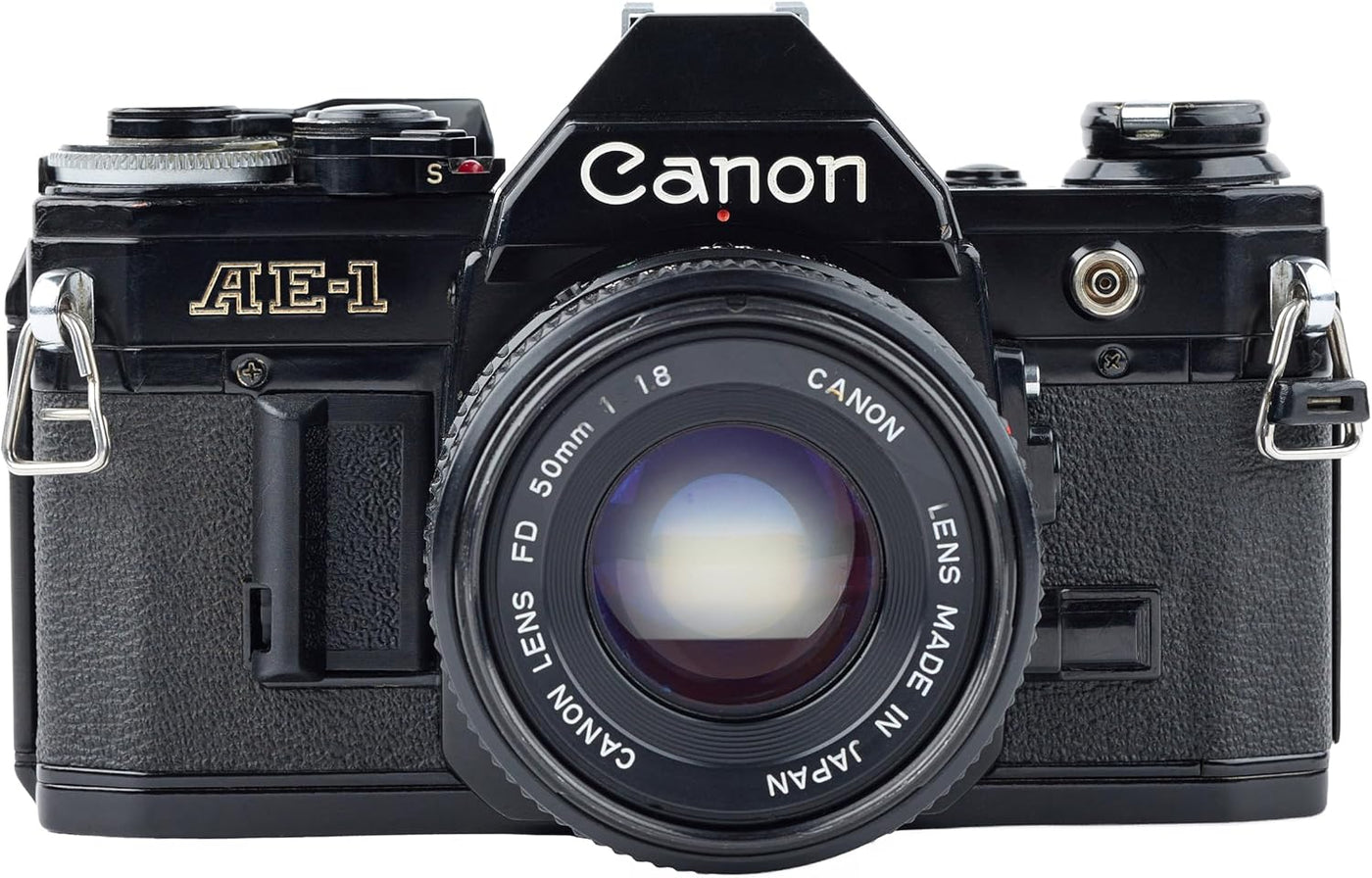 Cámara de película Canon AE-1 35 mm SRL con enfoque manual (negra)...