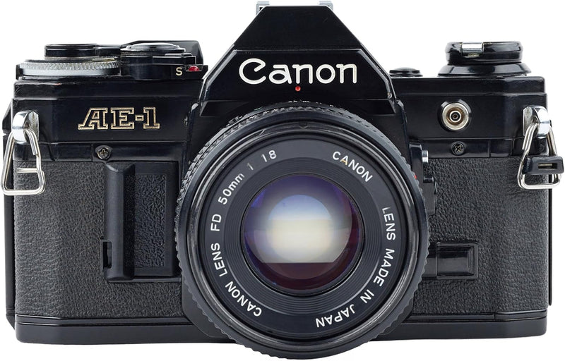 Cámara de película Canon AE-1 35 mm SRL con enfoque manual (negra)...