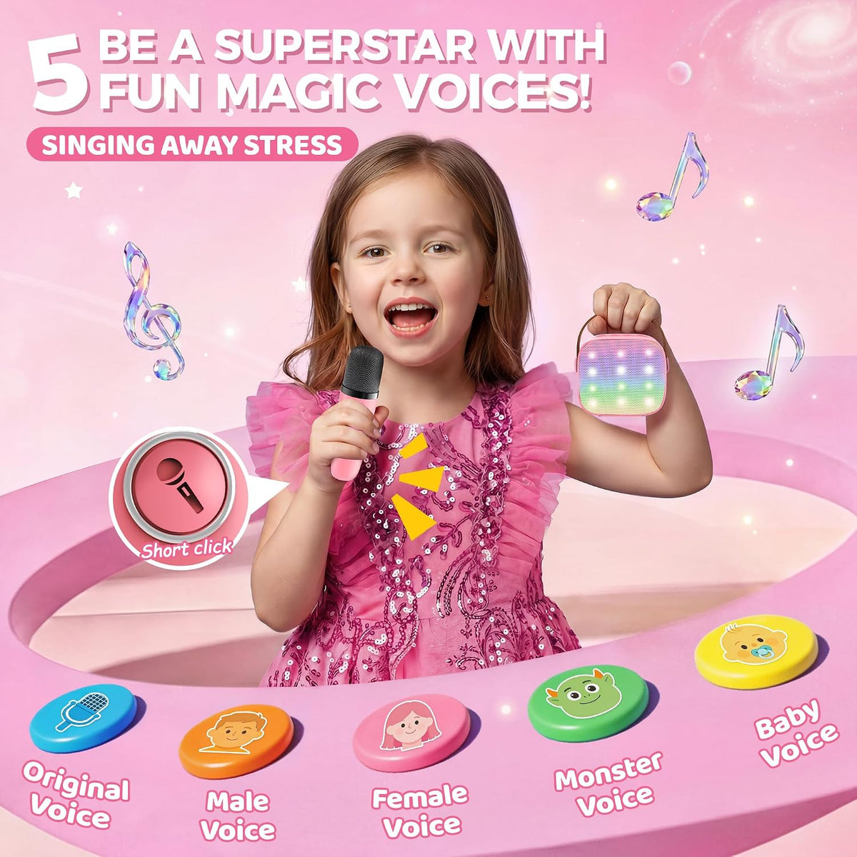 YLL Máquina de karaoke para niños, regalos de cumpleaños de juguete...