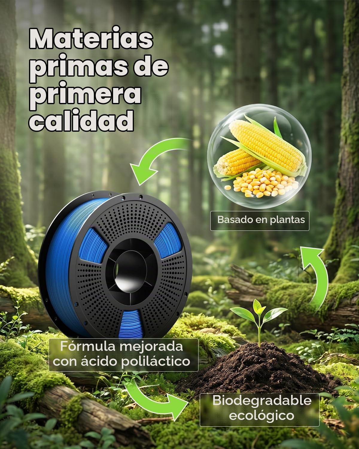 UJOY3D Paquete de filamento Hyper PLA+ de 8.8 lbs de 0.07 in, PLA+...