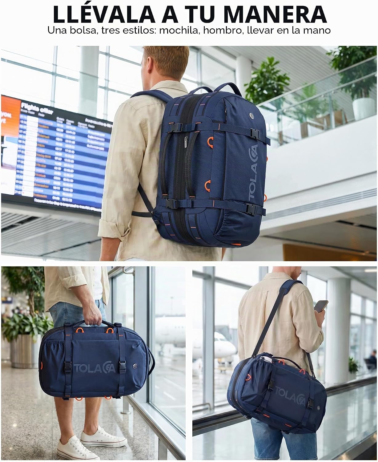 Tolaccea Mochila de Viaje para Laptop, Mochila de Mano para Hombres...