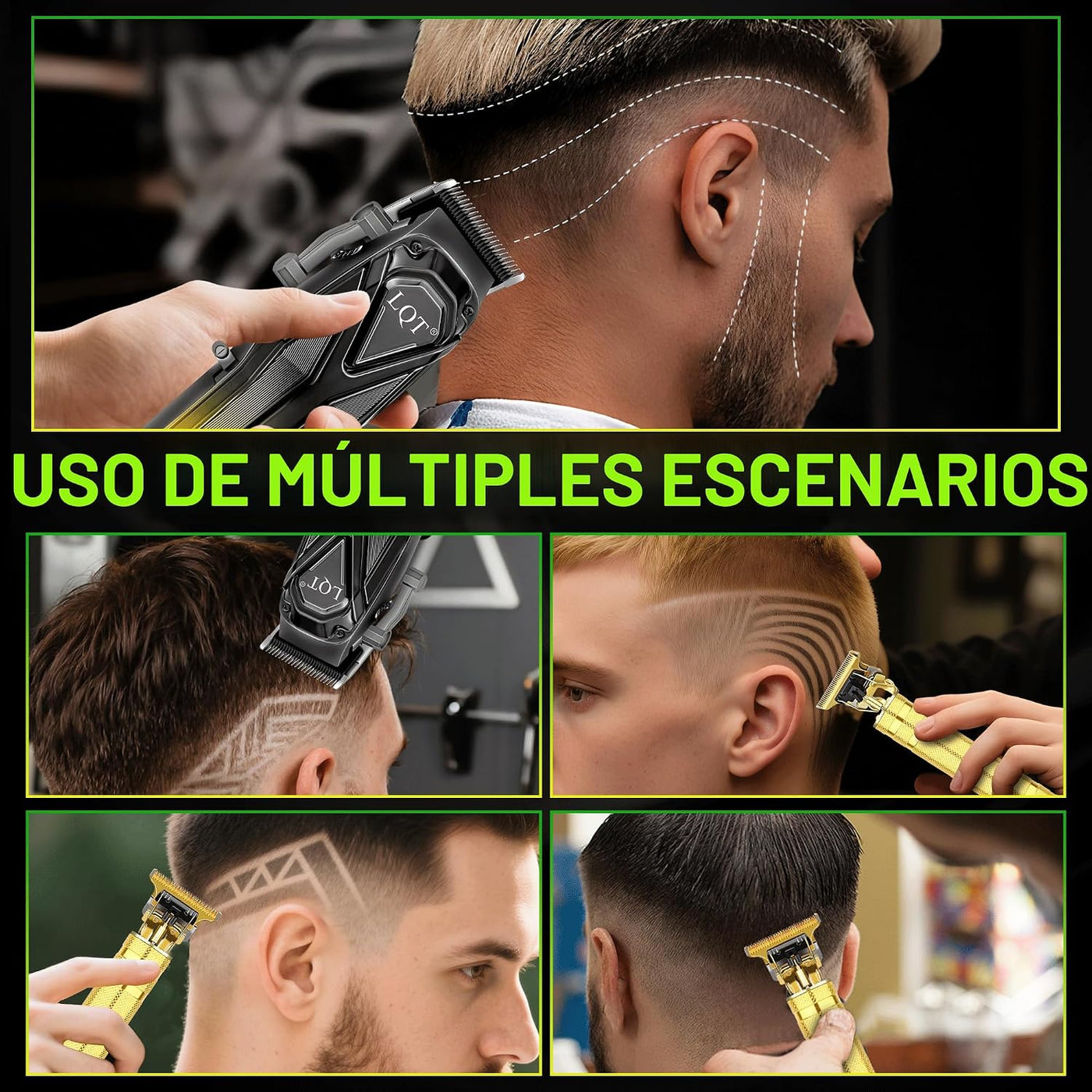 LQT Cortadora de pelo profesional para hombres, juego de recortador...