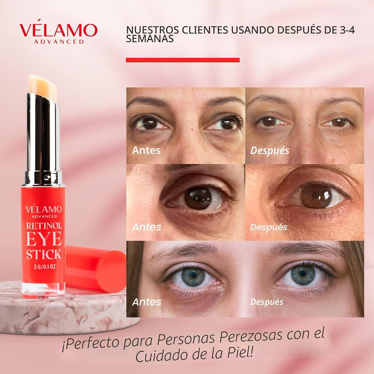 VELAMO ADVANCED Barra de ojos con retinol: bálsamo renovador y reaf...