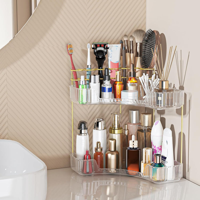 Webetop Organizador de esquina para maquillaje para tocador, organi...