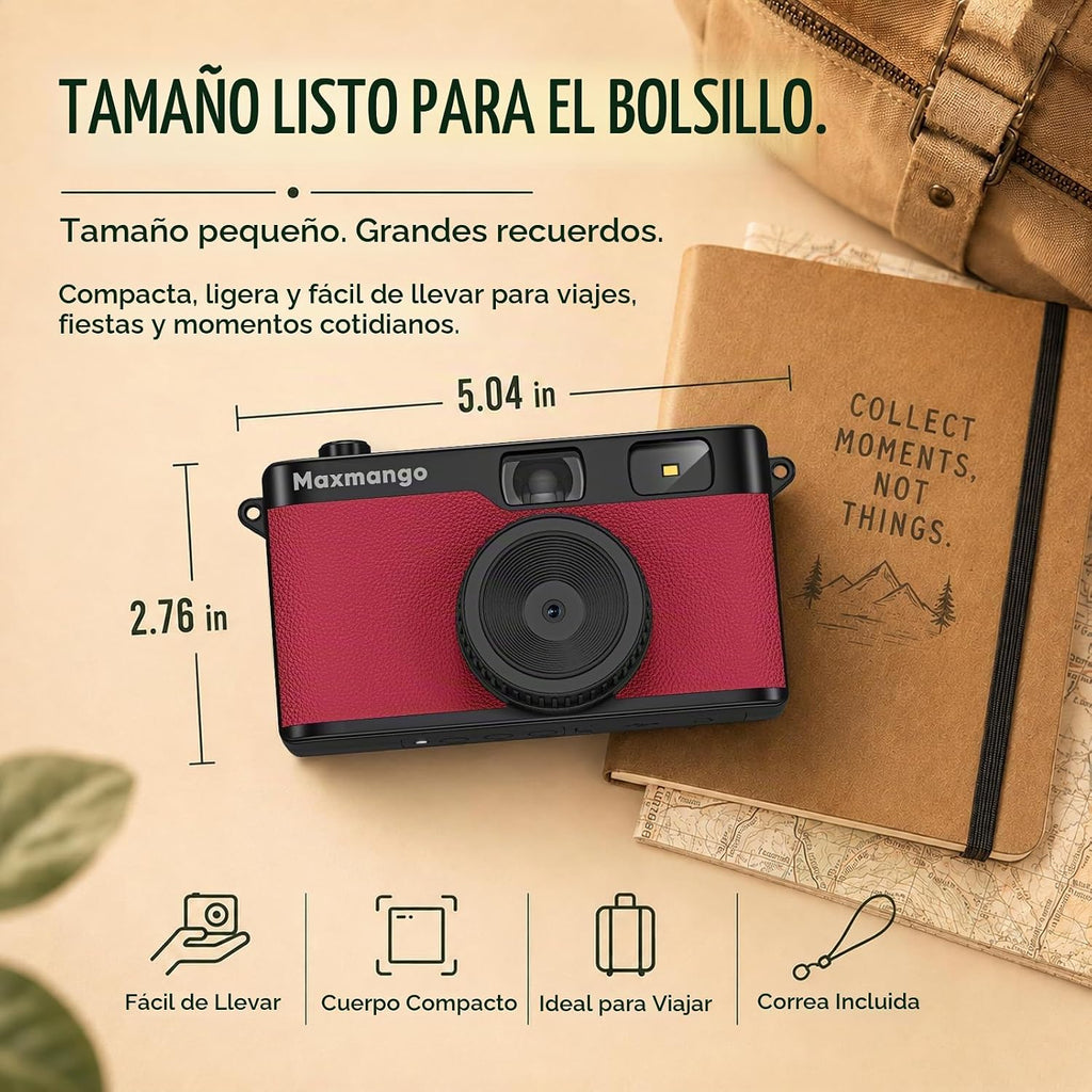 Maxmango Cámara digital vintage D53 - Cámara digital retro de 12 MP...