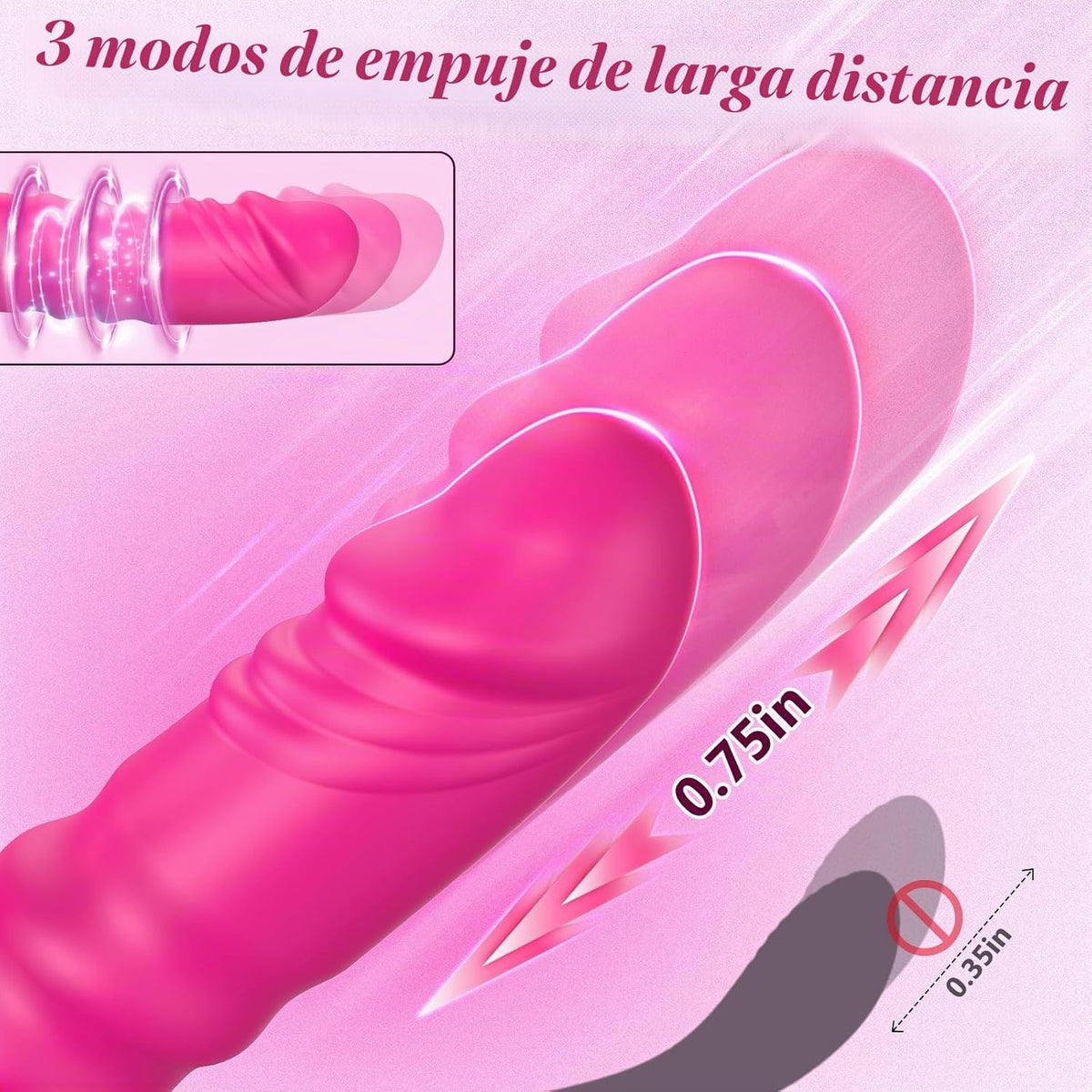Vibrador de conejo de empuje, vibrador de clítoris de punto G, impe...