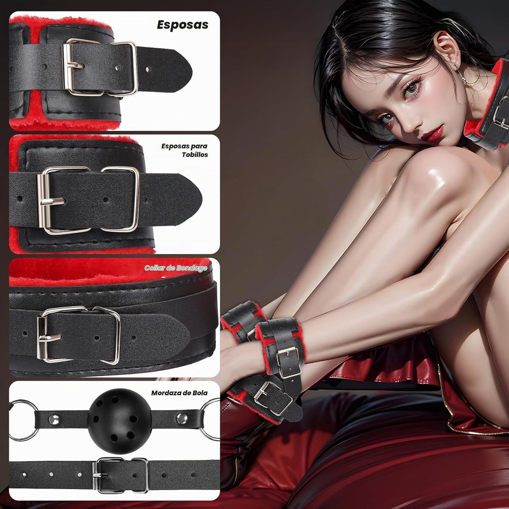 BDSM Bondage Kit de juguetes sexuales, 8 piezas, juego de bondage s...