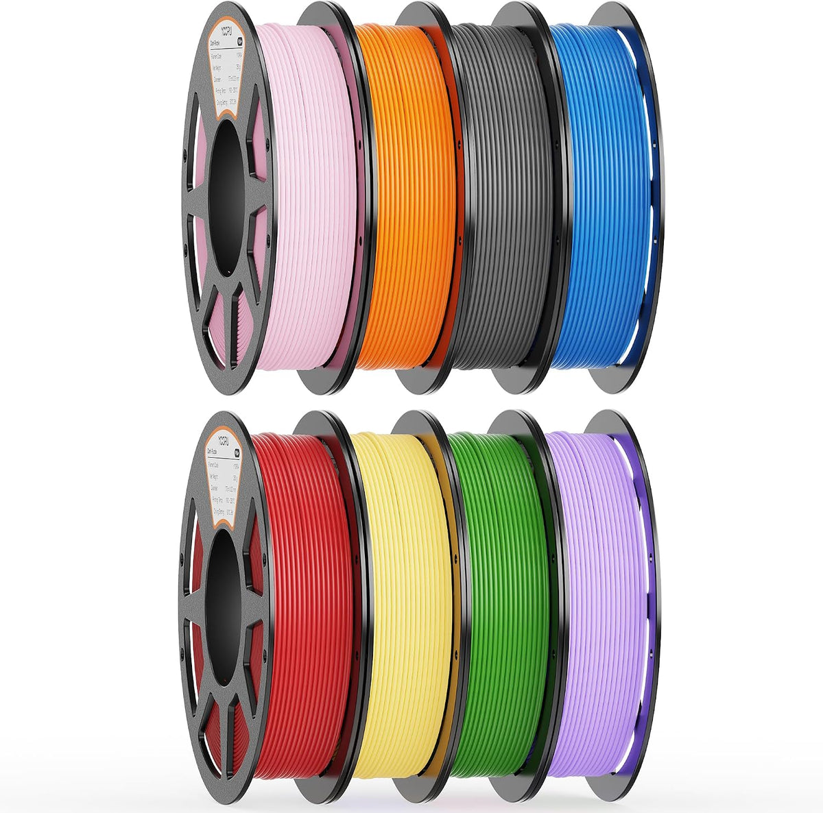 YOOPAI Filamento PLA de 0.07 in, 8.82 oz PLA+ y paquete mate, 8 rol...