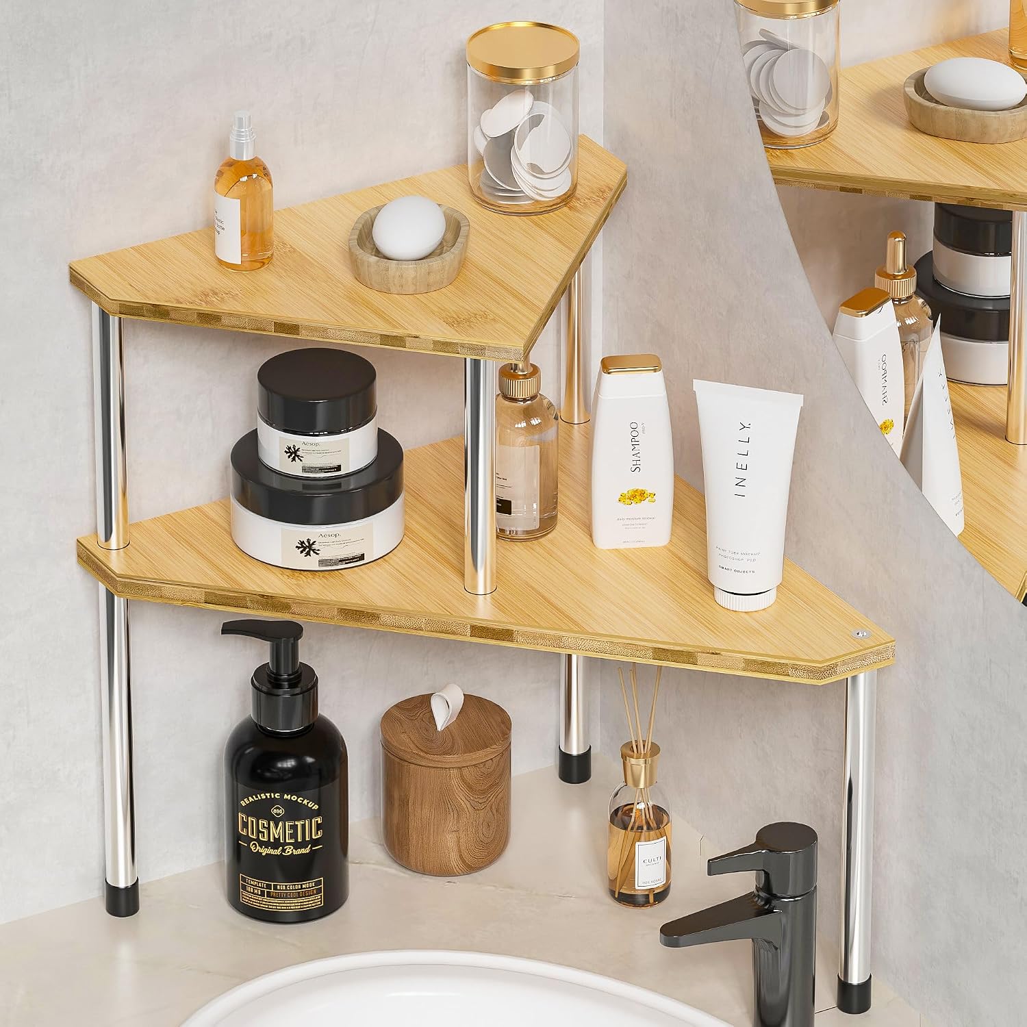 Weenson Estante esquinero organizador para encimera de baño, de 2 n...