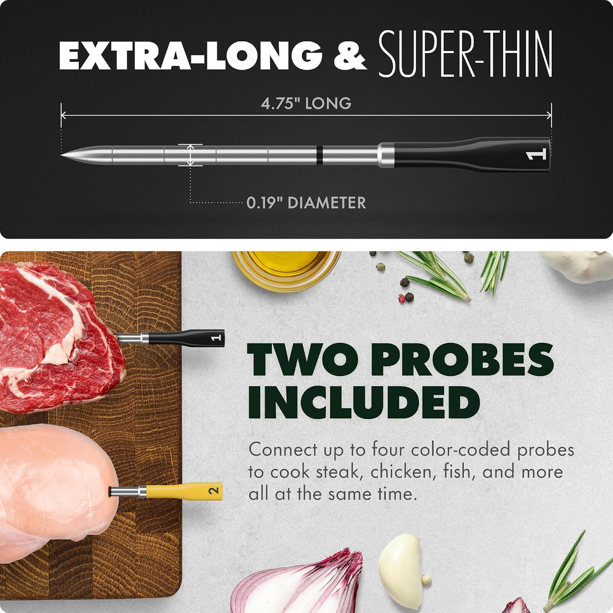 Chef iQ Sense | Termómetro inalámbrico inteligente para carne | 2 s...
