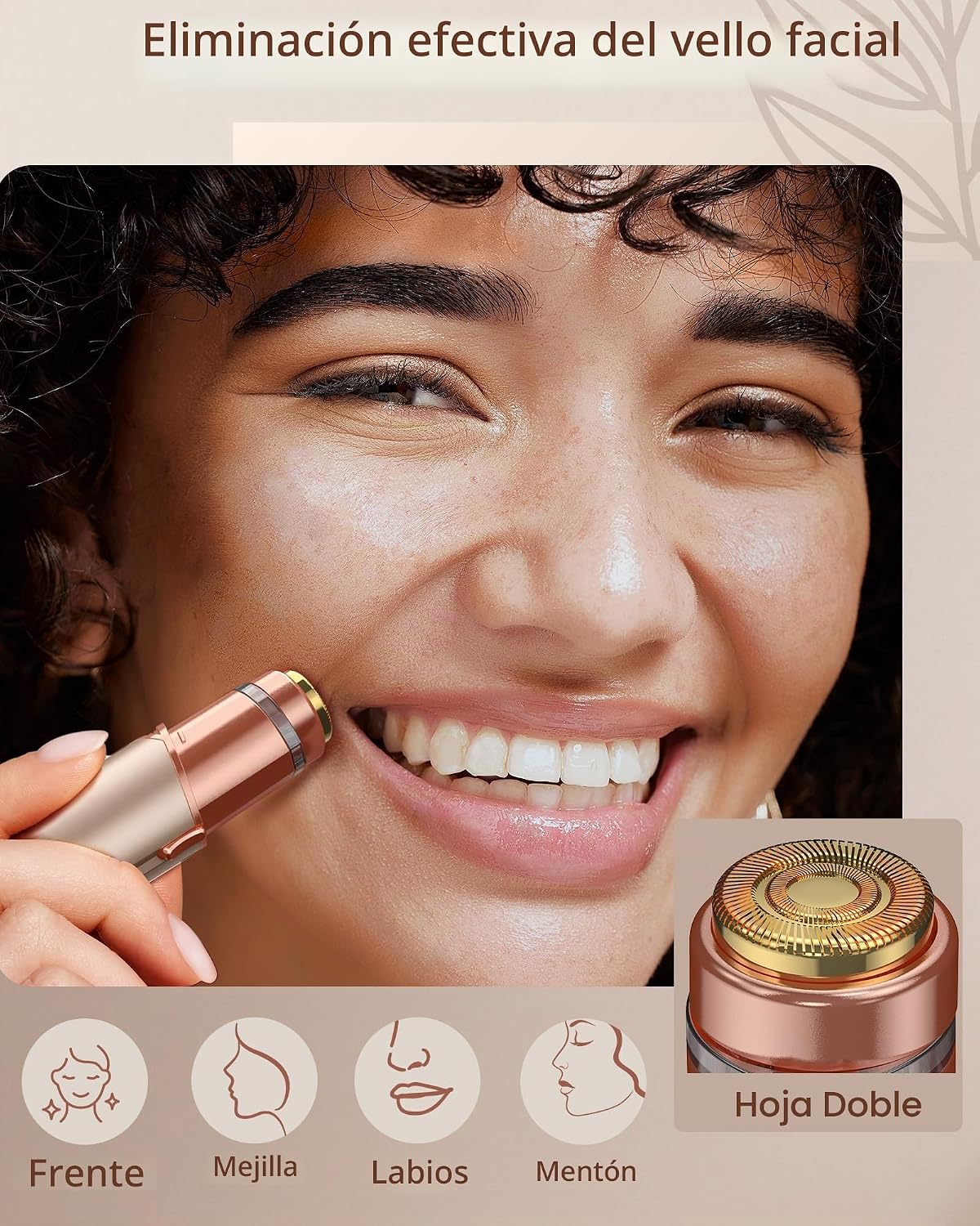 Depilación facial para mujeres: afeitadora facial eléctrica recarga...