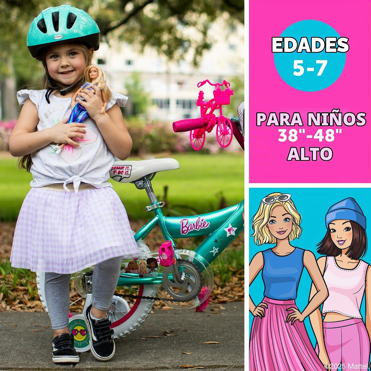 Bicicleta para niñas Dynacraft Barbie de 12, 16 y 18 pulgadas para...
