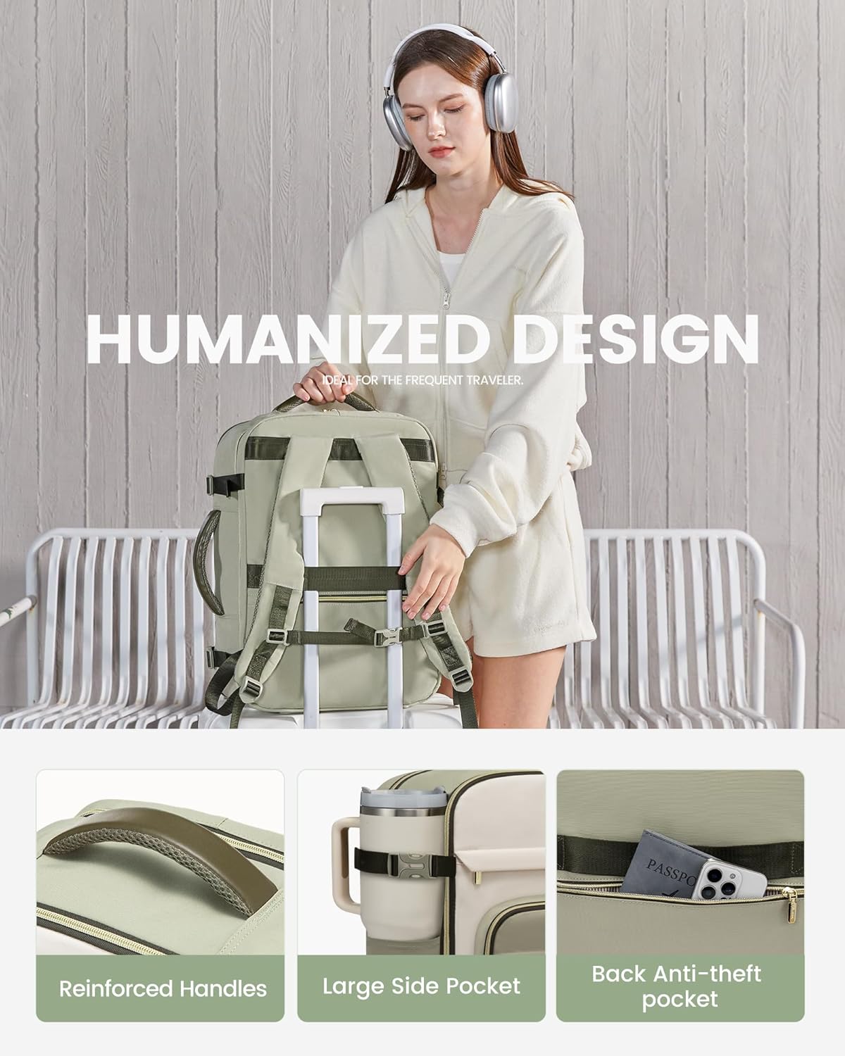 LOVEVOOK Mochila de viaje para mujeres y hombres, mochila de mano y...
