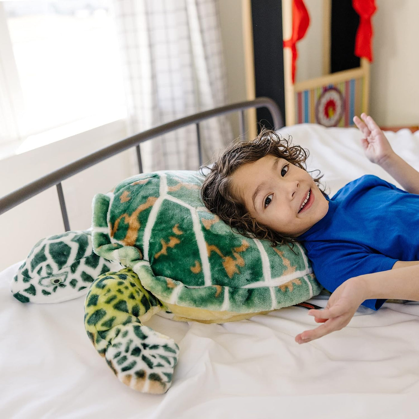 Melissa &amp; Doug Tortuga de mar gigante, animal de peluche realis...