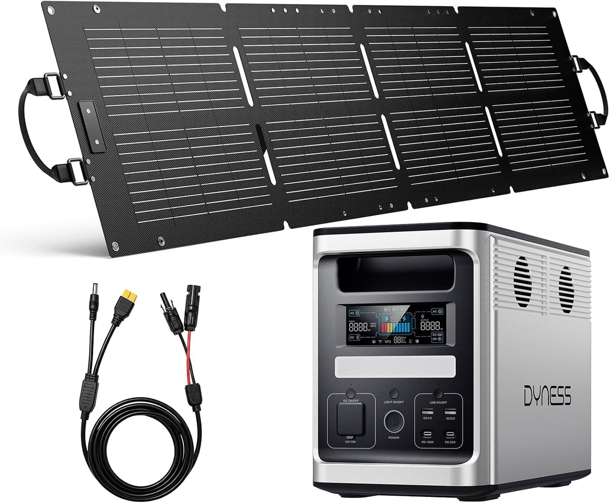 DYNESS LiFePO4 - Generador solar de 1536 Wh con panel solar plegabl...