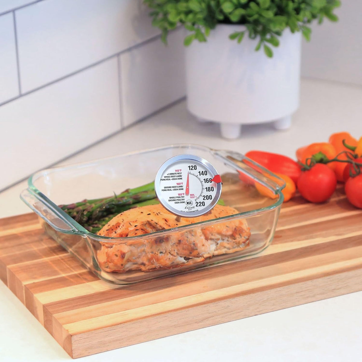 Escali AH1 Paquete de 2 termómetros para carne aptos para horno, ac...