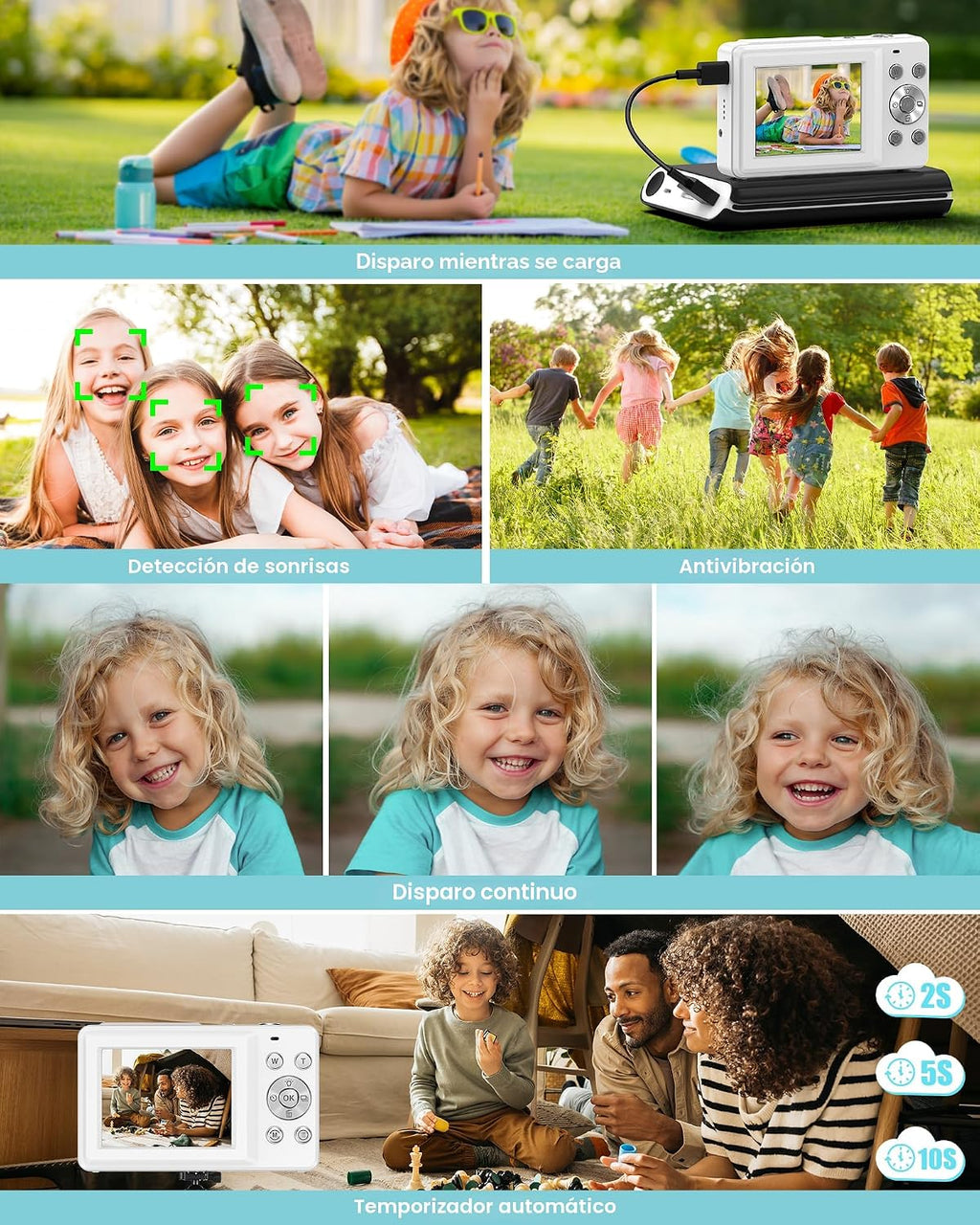 Cámara digital, la última cámara digital FHD 1080P para adolescente...