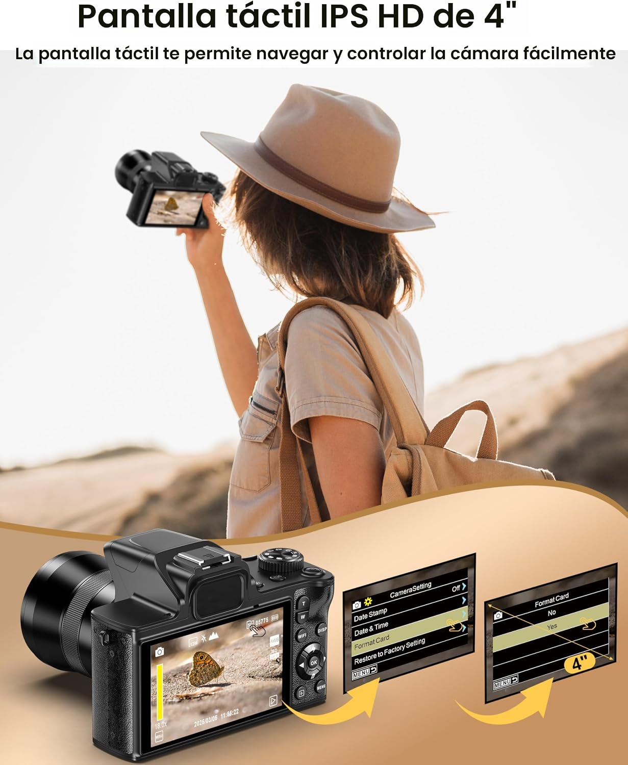 Verdaderas cámaras de la cámara digital de 5K 80MP WiFi para la cám...