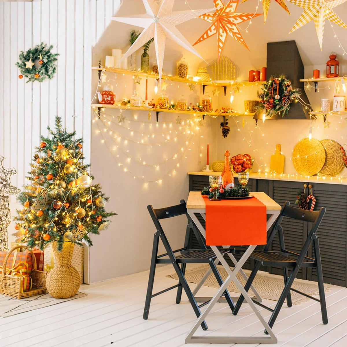 JMEXSUSS Luces navideñas de 99 pies para dormitorio, 300 luces LED...