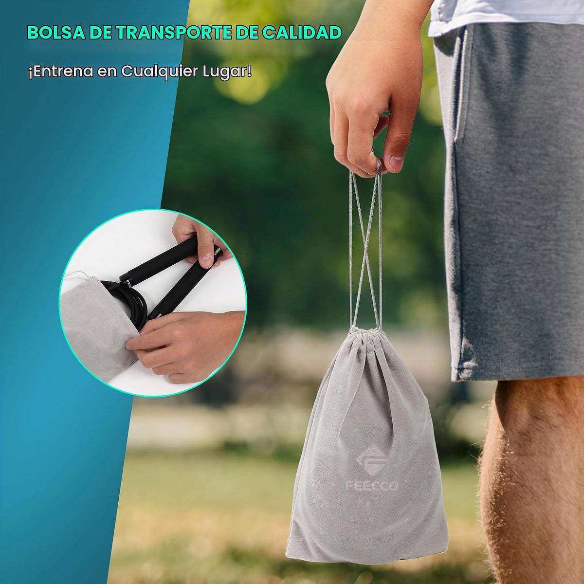 FEECCO - Cuerda de saltar con peso de 1\/2 libra para boxeo, cardio...