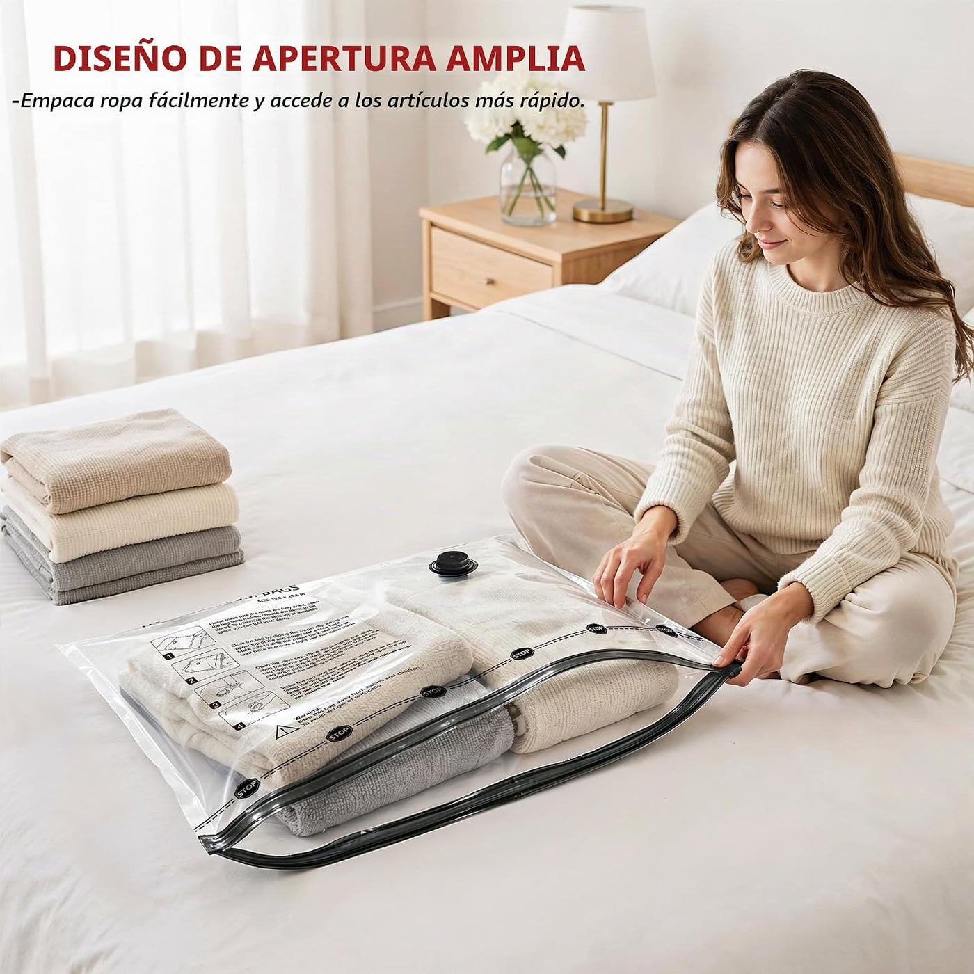 Paquete de 18 bolsas de almacenamiento al vacío de viaje para ropa...