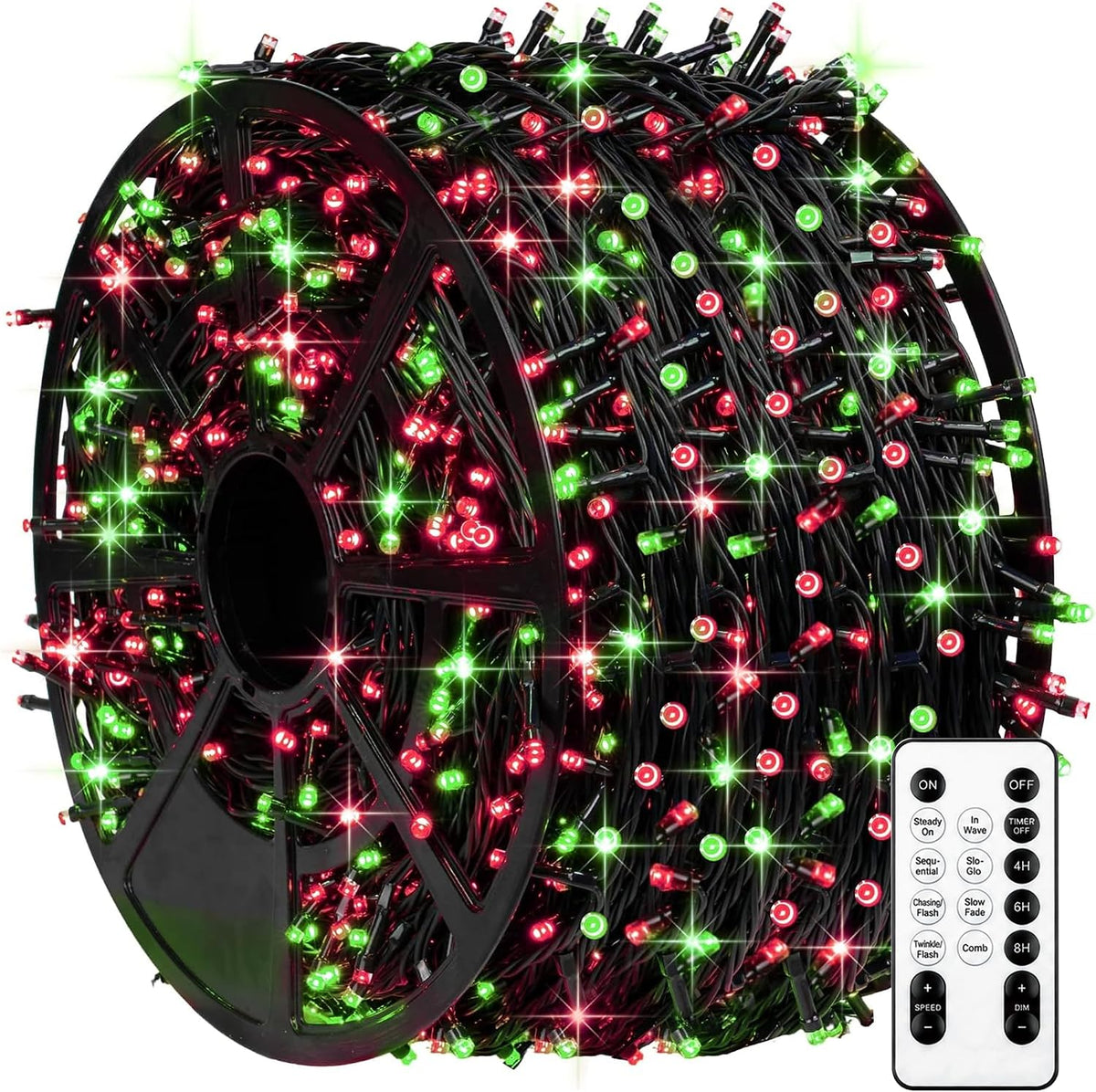 TW SHINE - Luces de Navidad rojas y verdes, 1000 luces LED de 328 p...