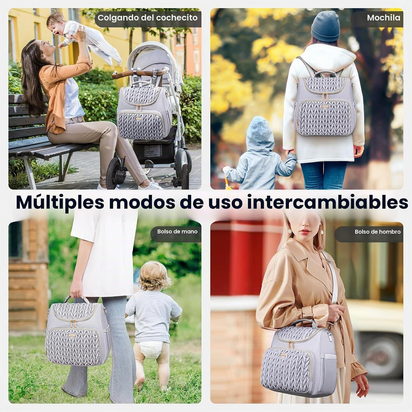 Mochila de pañales Tealari convertible de 4 en 1, bolsa de pañales...