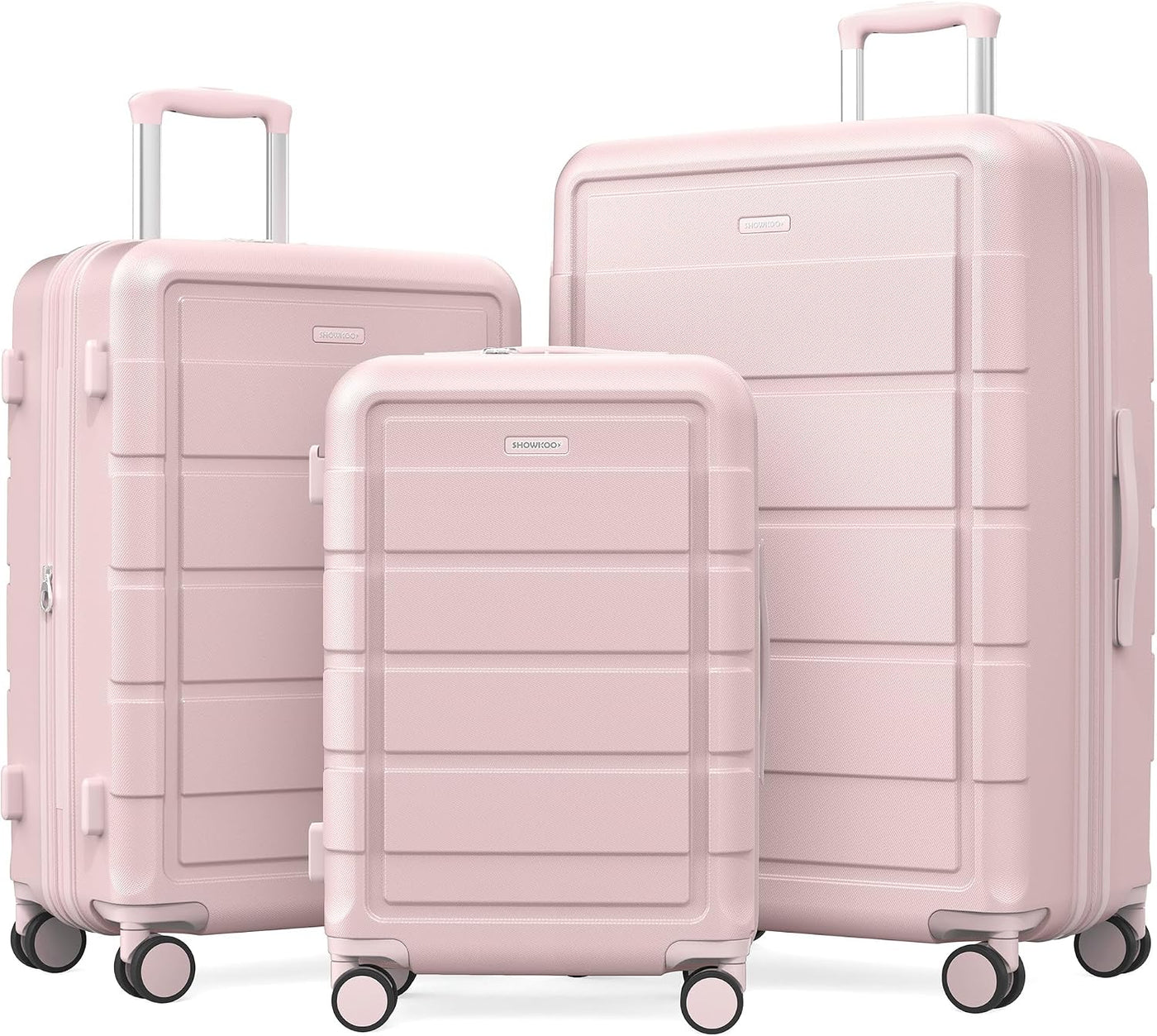 SHOWKOO Sets de equipaje, maleta ampliable con doble ruedas, bloque...