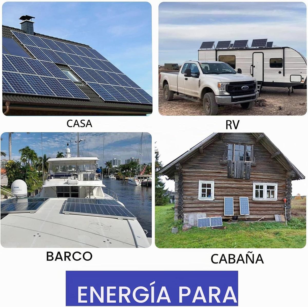 WUZECK Kit de panel solar de 900 vatios y 24 voltios, módulo monocr...