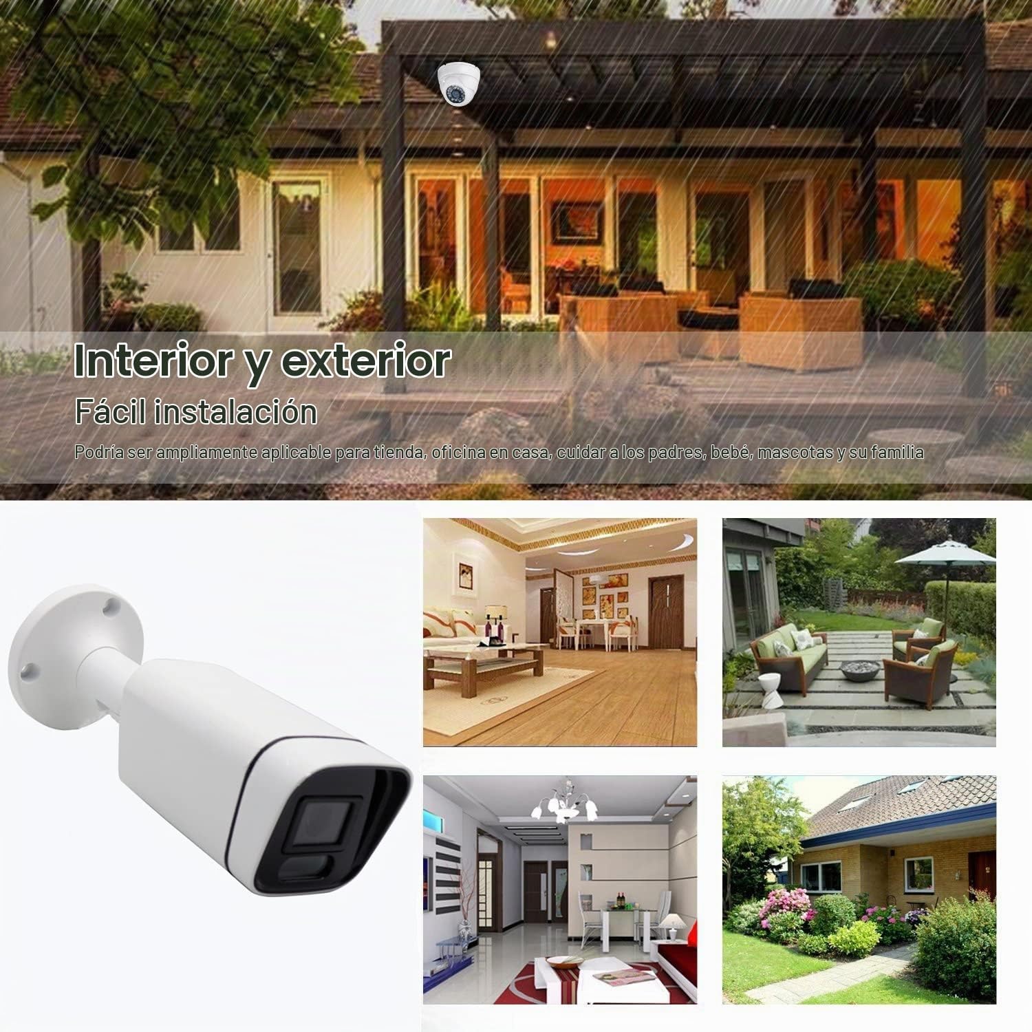 Cámara analógica de seguridad CCTV Bullet TVI de 5 MP, lente de 2.8...