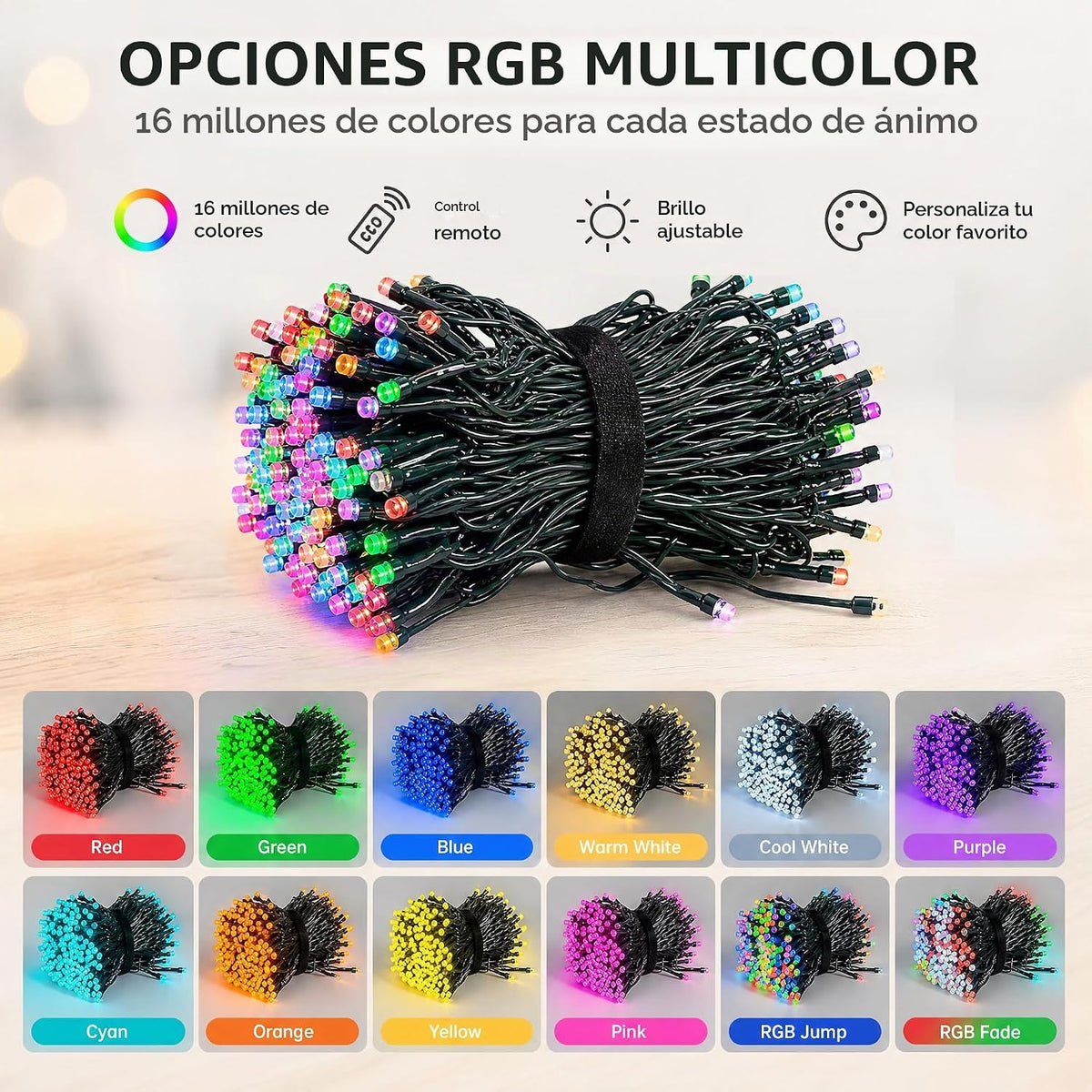 Dazzle Bright Guirnalda de luces inteligentes de Navidad, 98 pies,...