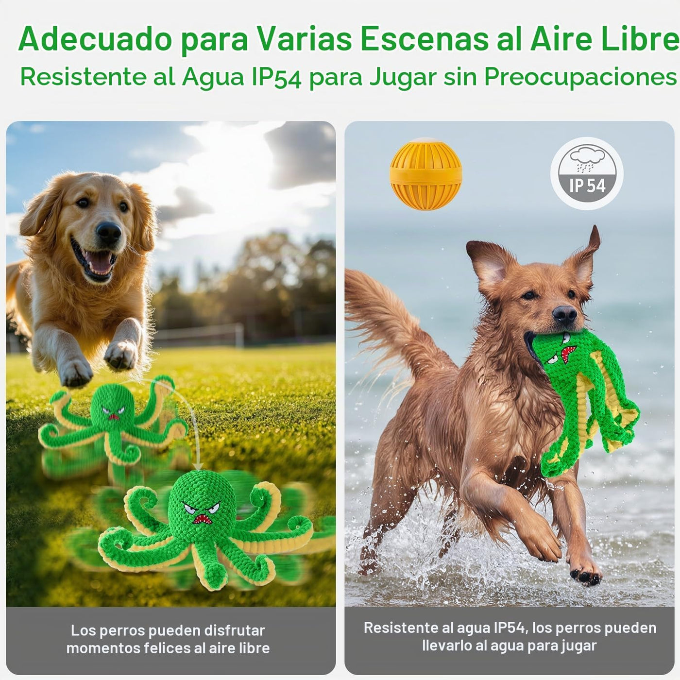 Qraxond Juguetes Interactivos para Perros Pulpo, Juguete Automático...