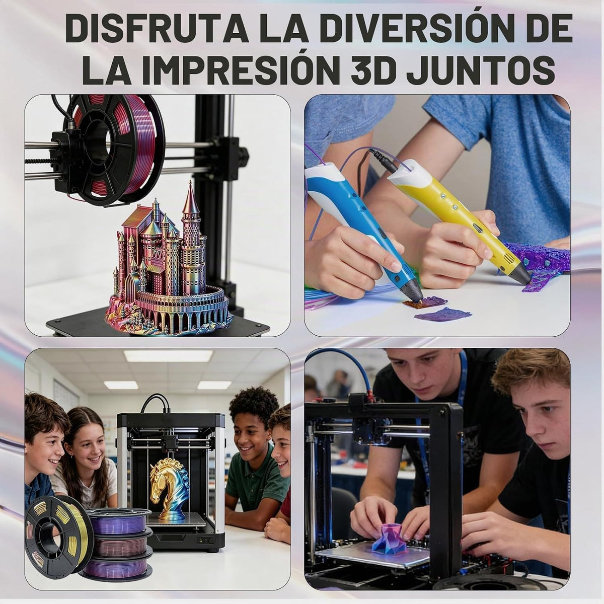 Frucindra Tricolor Silk - Paquete de filamentos para impresora 3D P...