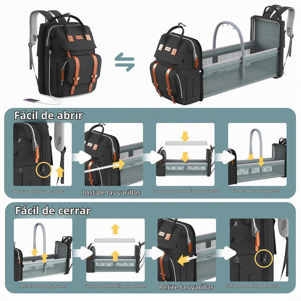 ISMGN Mochila para pañales con cambiador, bolsas de bebé para niños...