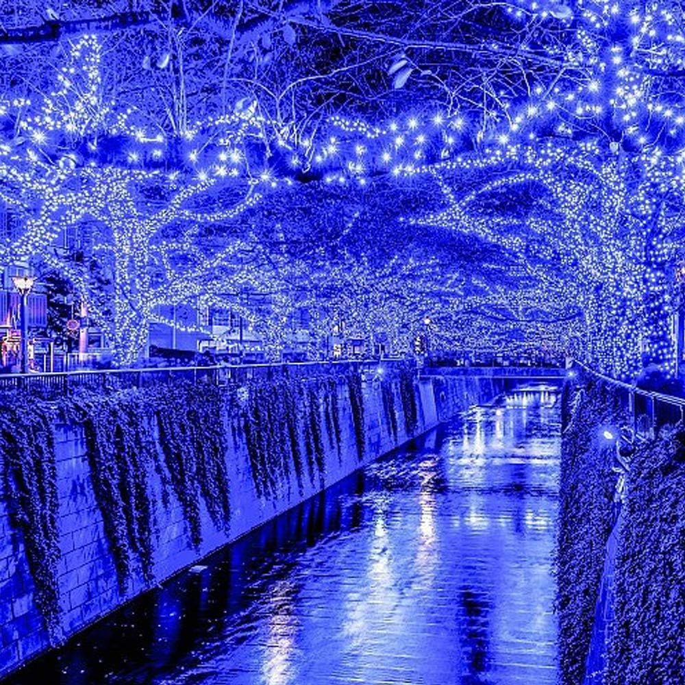 VTECHOLOGY Luces de Cadena de Navidad, 33 pies, 100 LEDs Azules Luc...