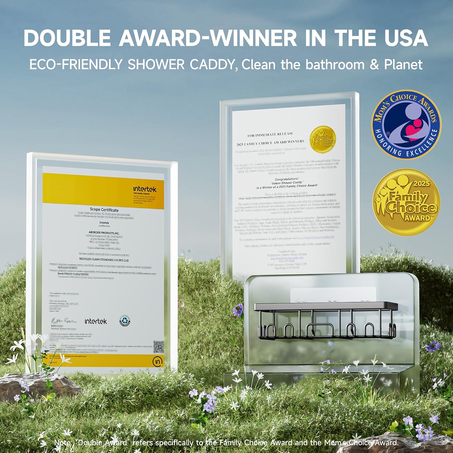 Veken Paquete de 6 organizadores de ducha con ganchos, organizadore...