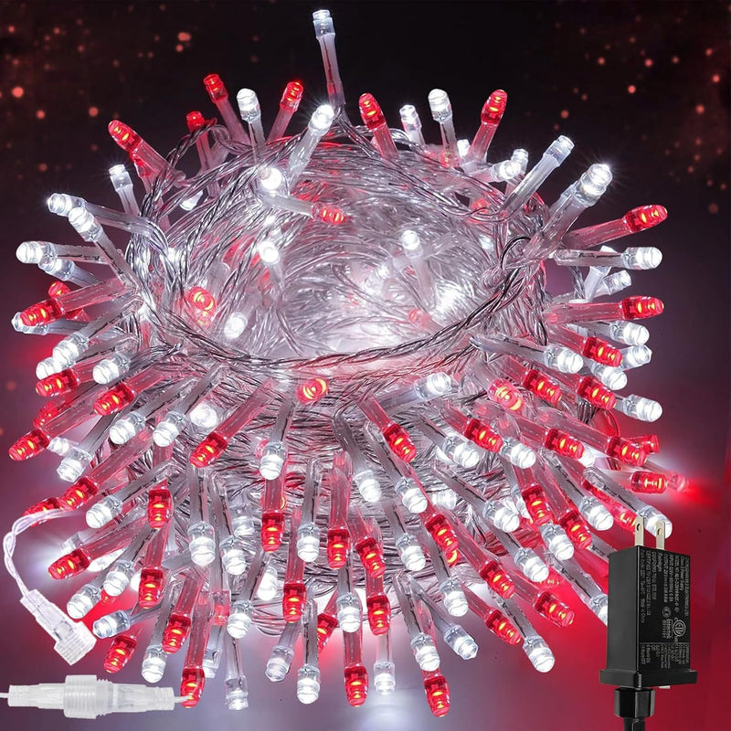Guirnalda de 200 luces LED conectables, luces de Navidad de 66 pies...