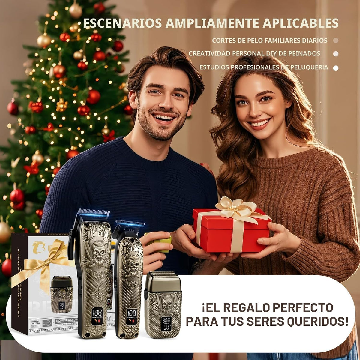 BESTBOMG® Cortapelos para hombres, cortapelos profesional, recortad...