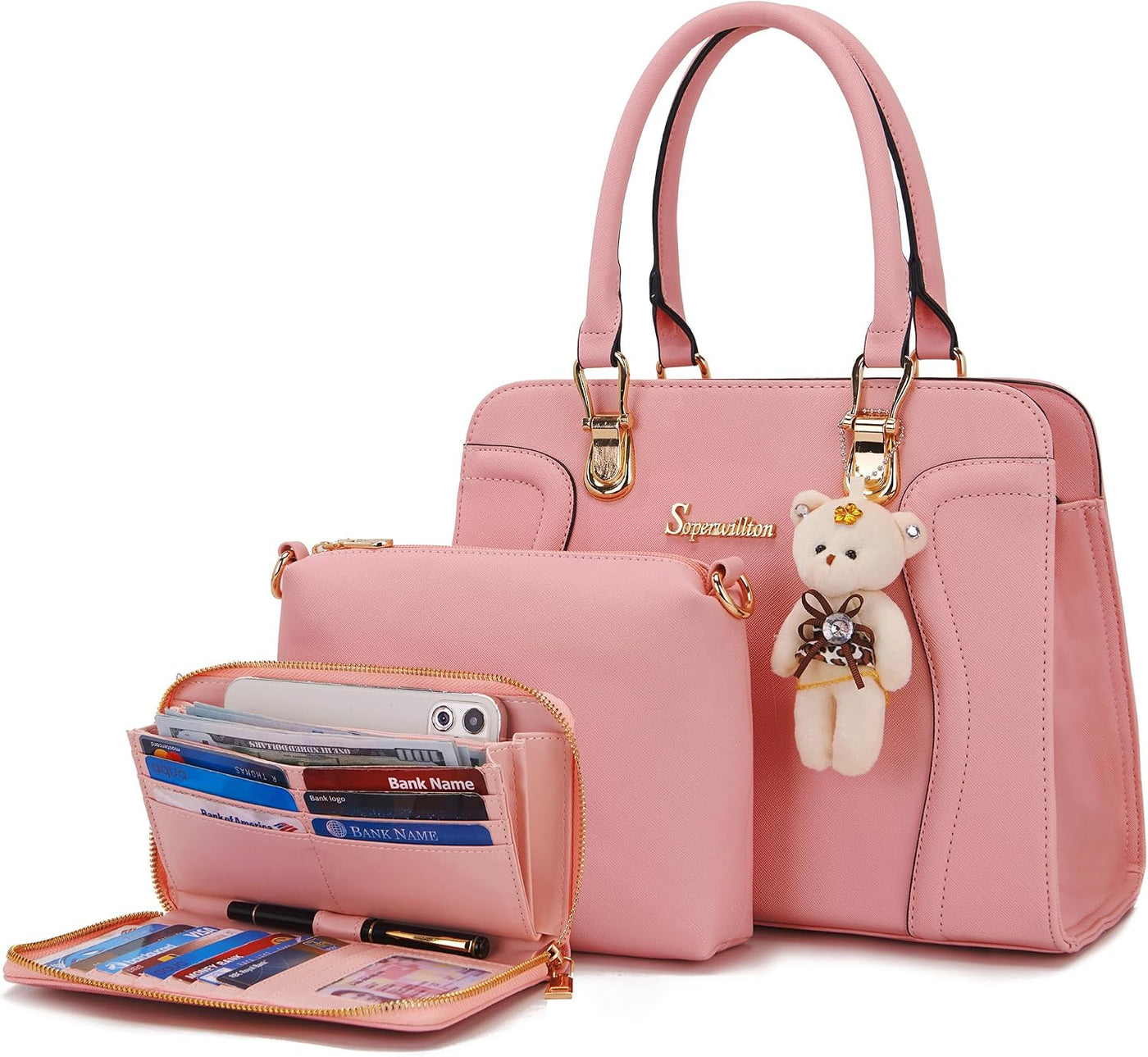 Soperwillton Monederos para mujer, bolso cruzado de hombro, asa sup...