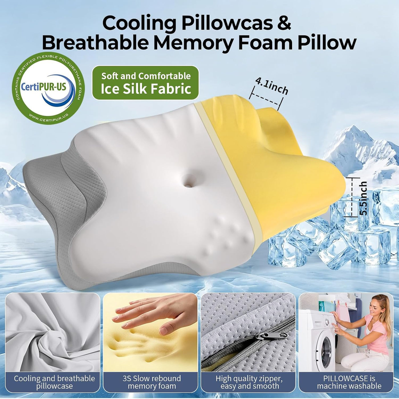 Ylekto Almohada cervical para el cuello para aliviar el dolor, almo...