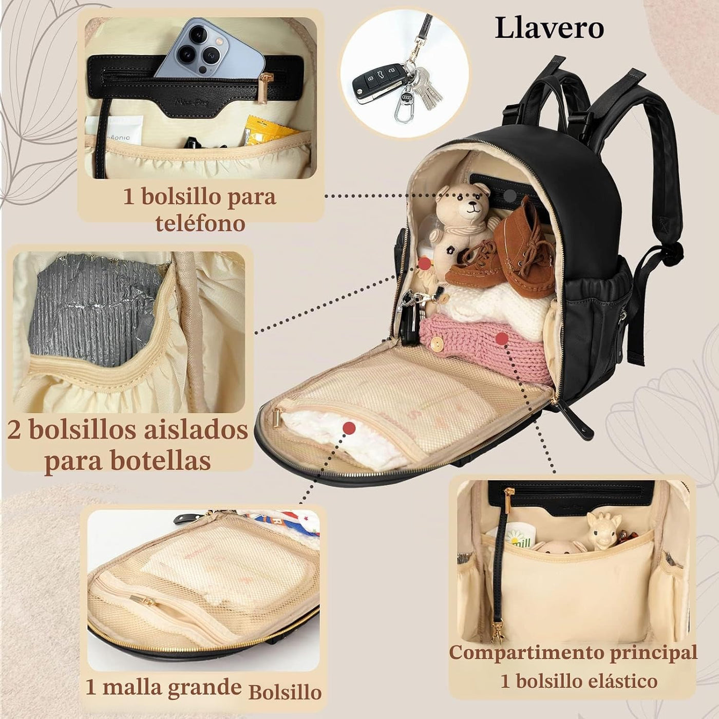 Miss Fong - Mochila pequeña para pañales, mini mochila para pañales...