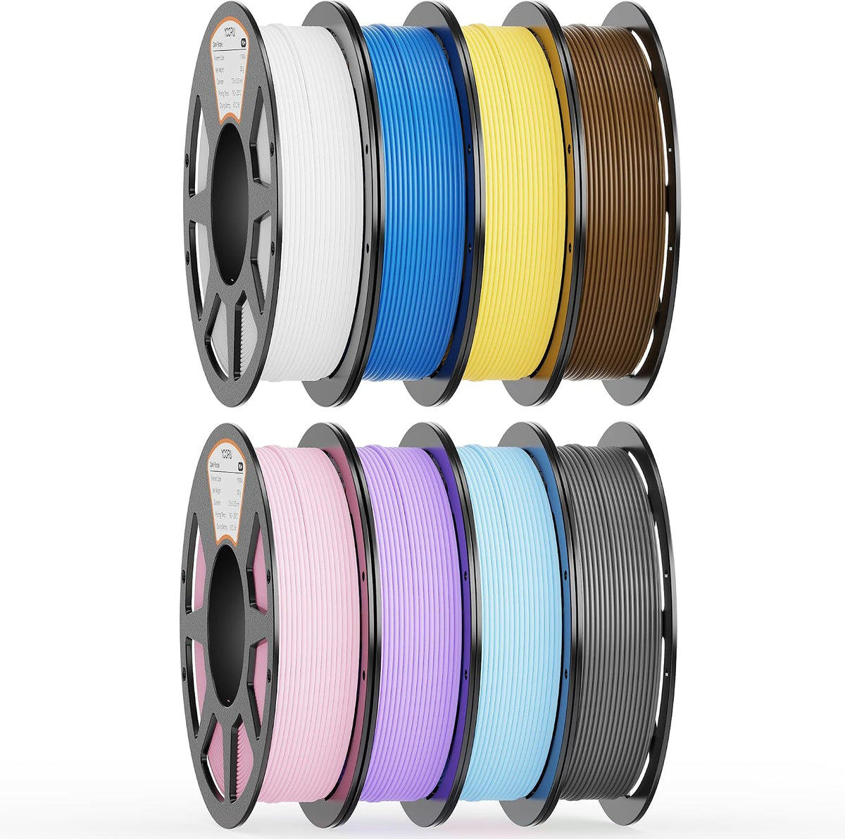 YOOPAI Filamento PLA de 0.07 in, 8.82 oz PLA+ y paquete mate, 8 rol...