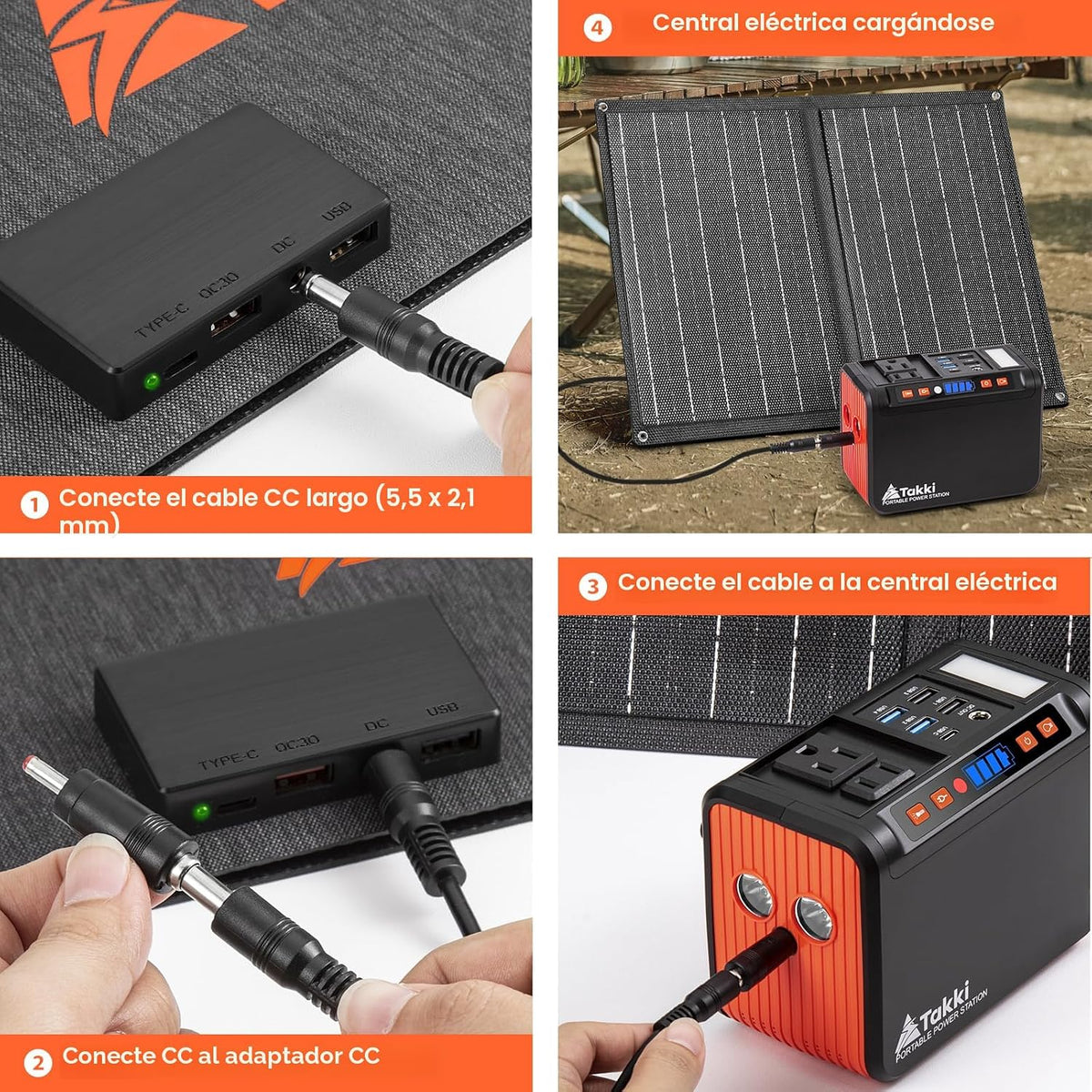 Takki Generador solar portátil de 111 Wh con panel solar plegable d...