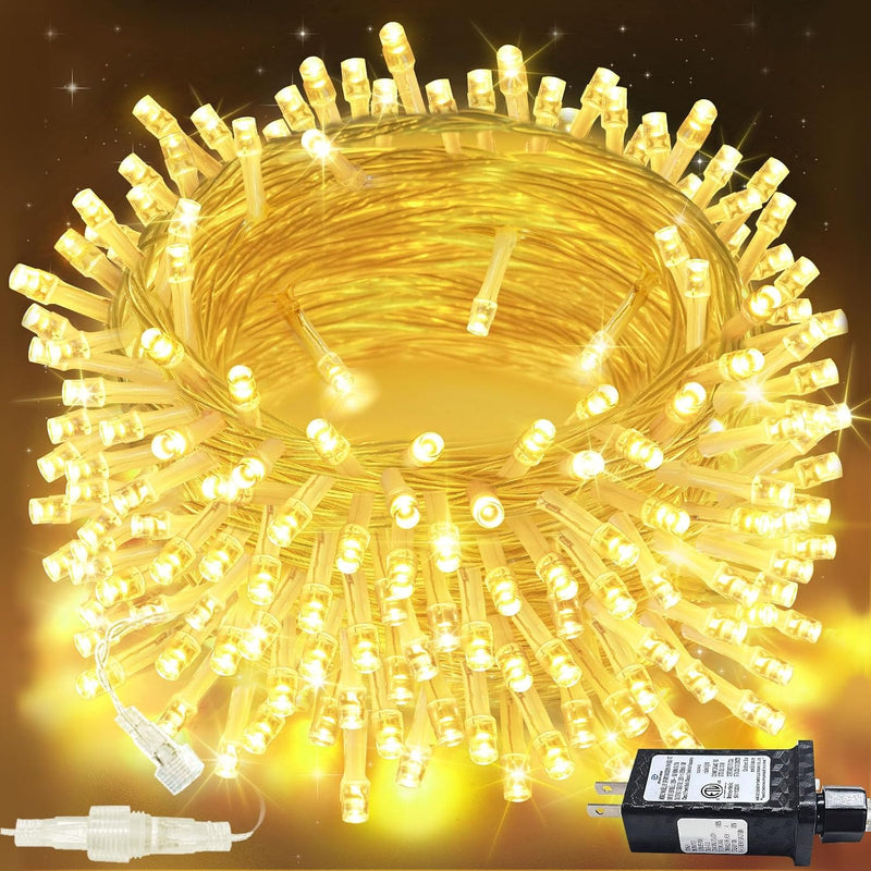 Guirnalda de 200 luces LED conectables, luces de Navidad de 66 pies...
