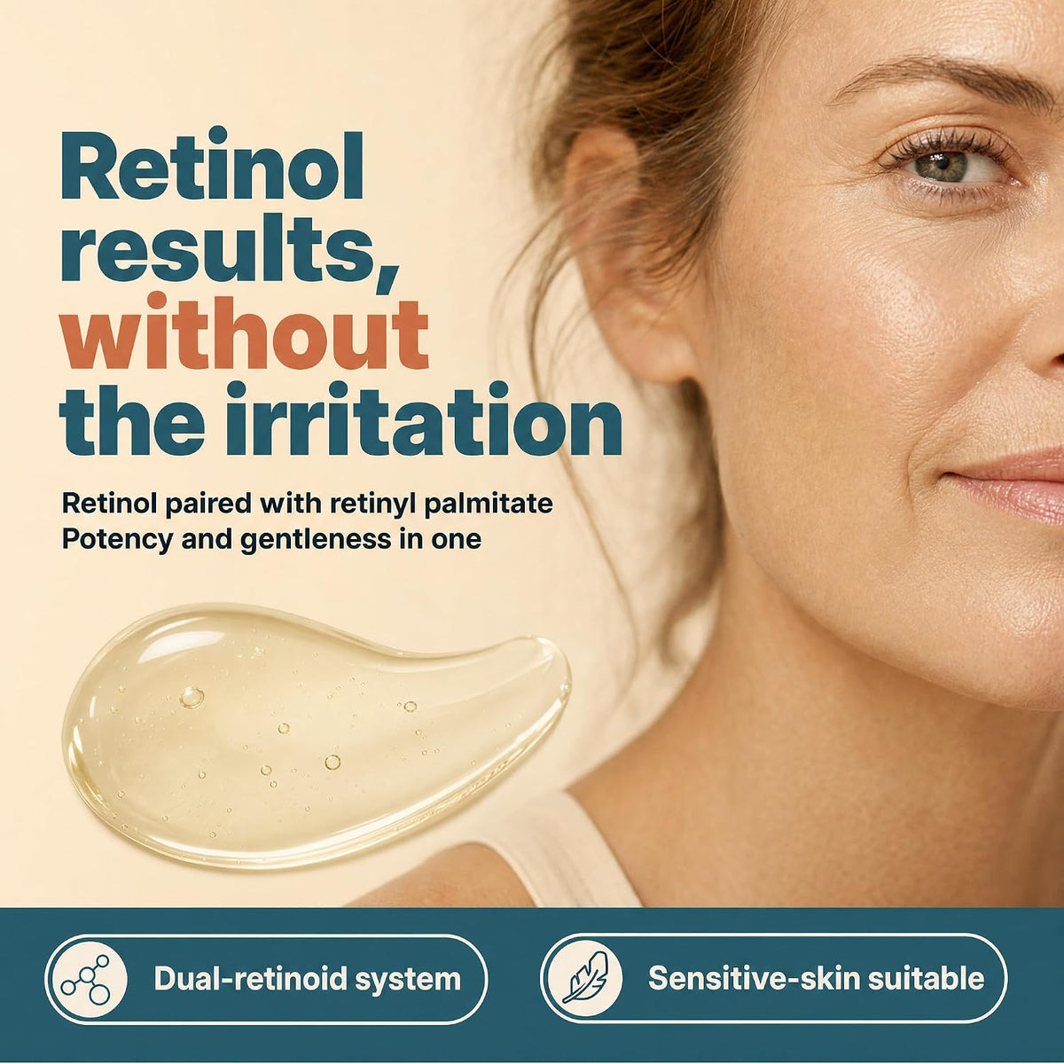 Eva Naturals Retinol + Squalane Face Serum, antienvejecimiento para...