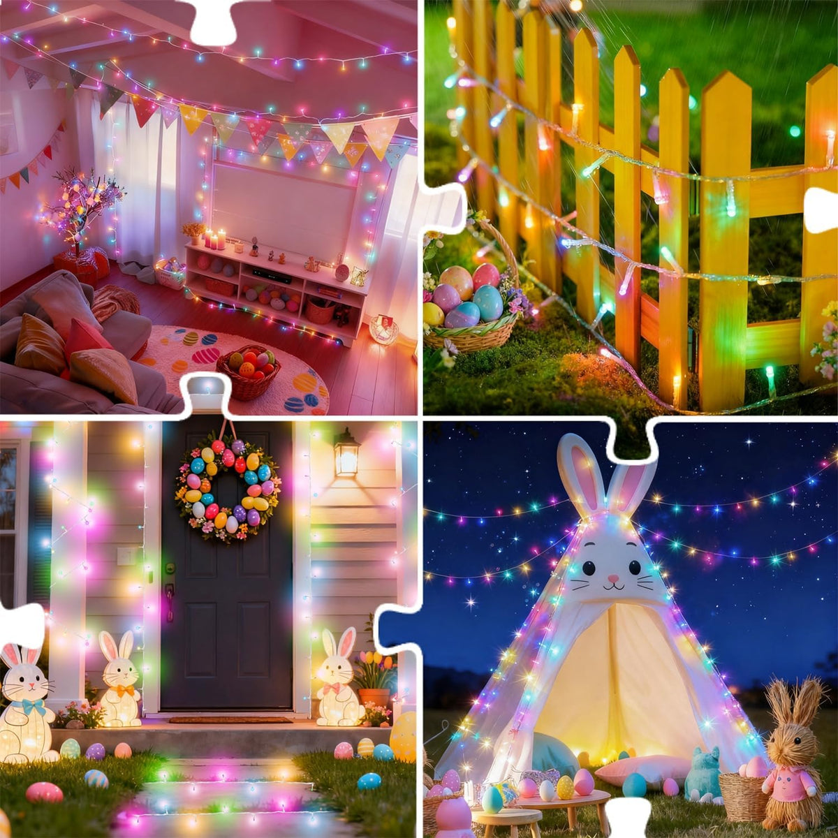 HOME LIGHTING Miniluces decorativas de Pascua de 66 pies, 200 luces...